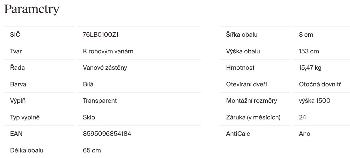 ravak-vsk2-170-parametry